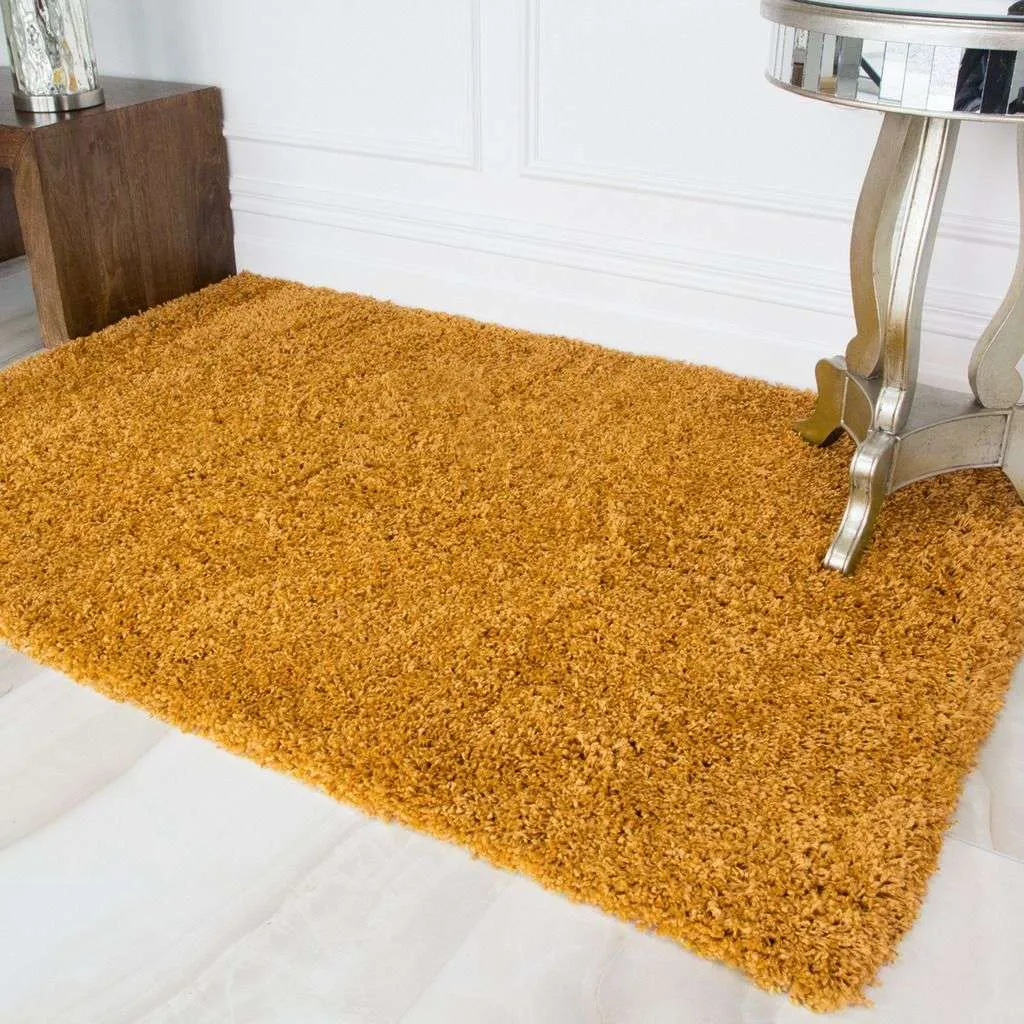 Soft Yellow Ochre Shaggy Rug