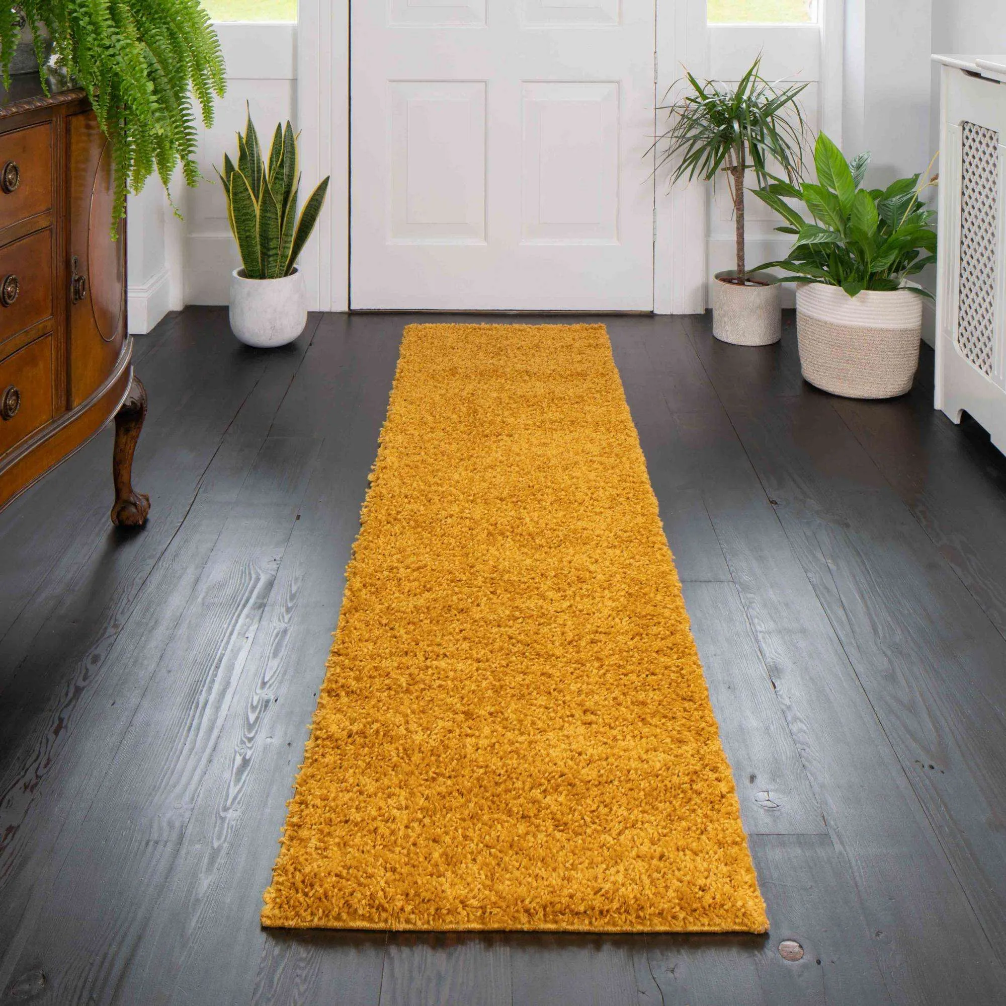 Soft Yellow Ochre Shaggy Rug