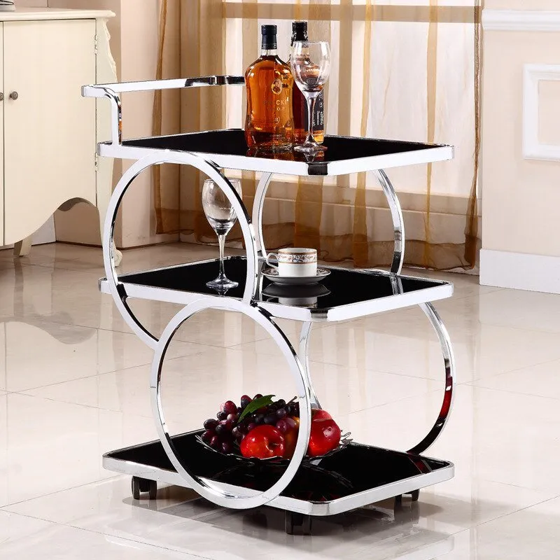 Stainless Steel Three-layer Cart for Kitchen Storage