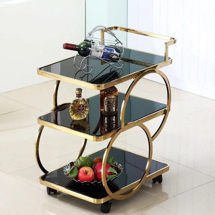 Stainless Steel Three-layer Cart for Kitchen Storage