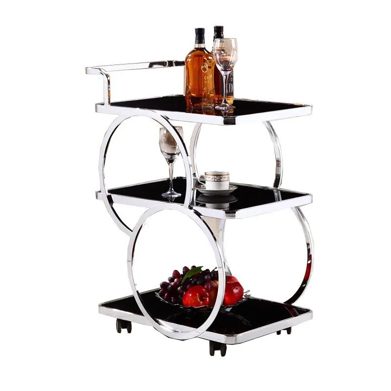 Stainless Steel Three-layer Cart for Kitchen Storage