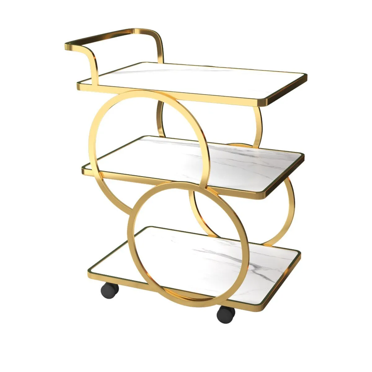 Stainless Steel Three-layer Cart for Kitchen Storage