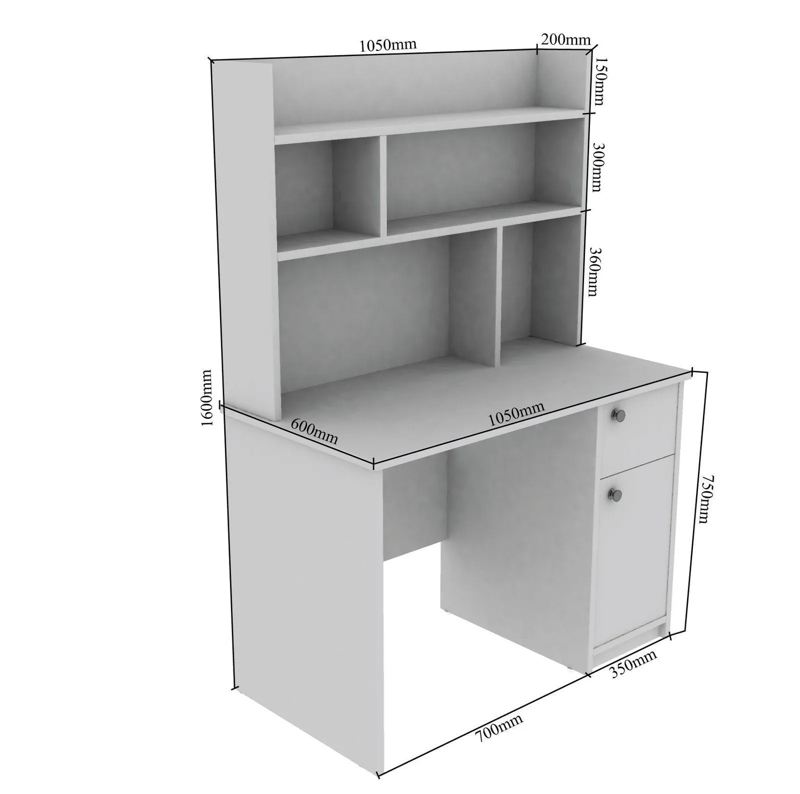 Starstock Study Table in White Color