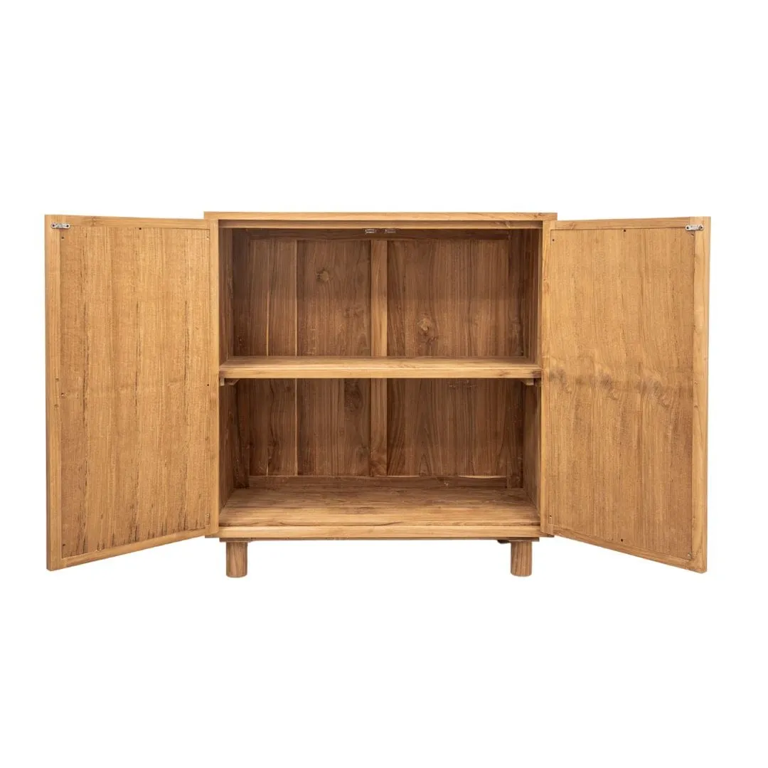 Teak & Rattan Cabinet