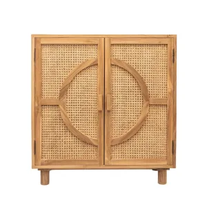 Teak & Rattan Cabinet