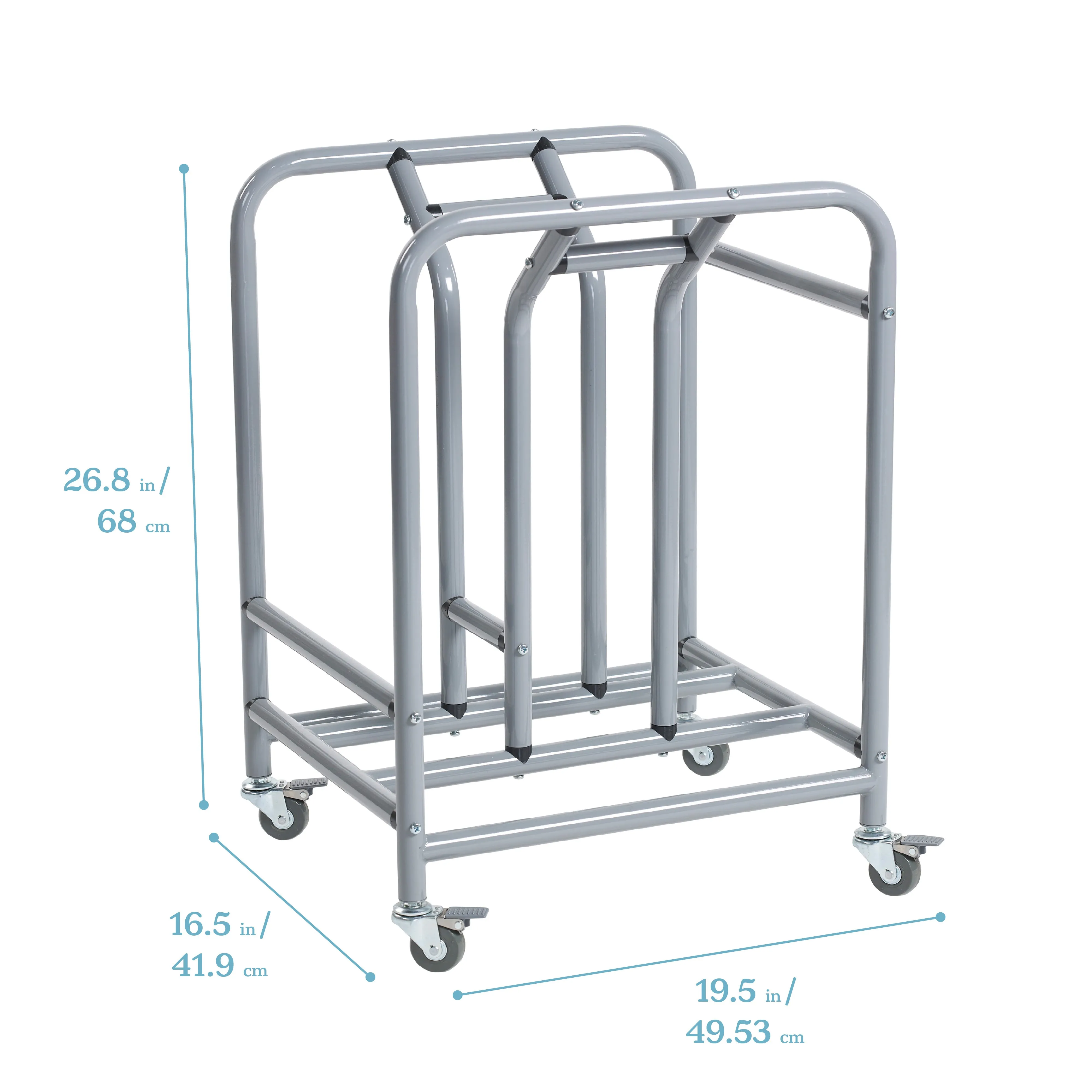 The Surf Storage Rack, Stores 10 Portable Lap Desks, Cart with Rolling and Locking Casters