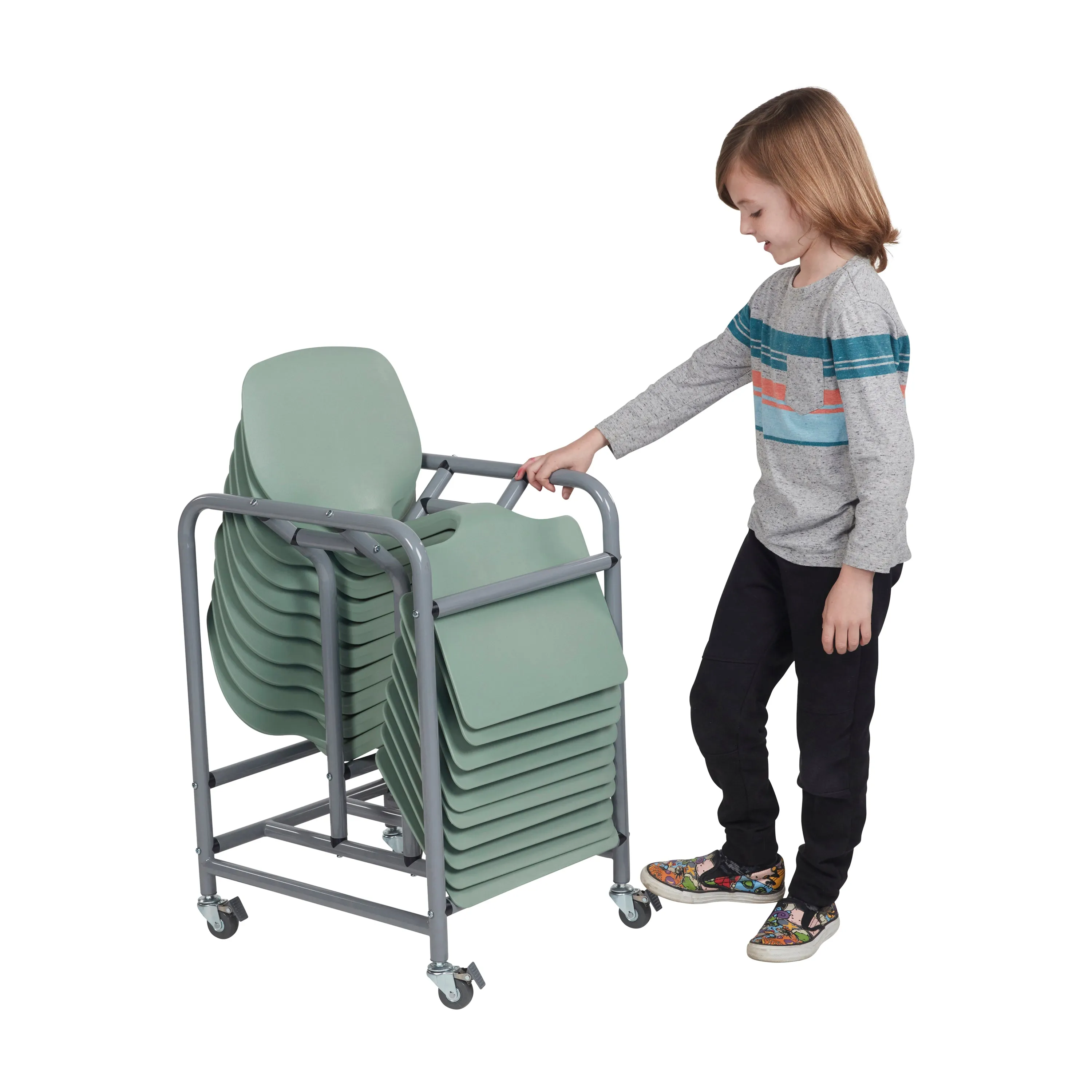 The Surf Storage Rack, Stores 10 Portable Lap Desks, Cart with Rolling and Locking Casters