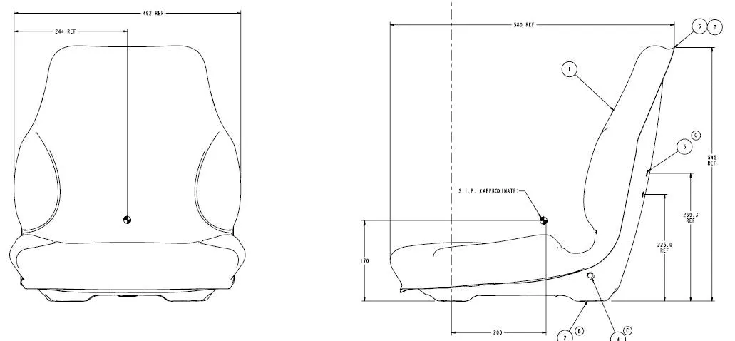 UltraBurban Universal Forklift Replacement Seat with Multiple Mounting Patterns