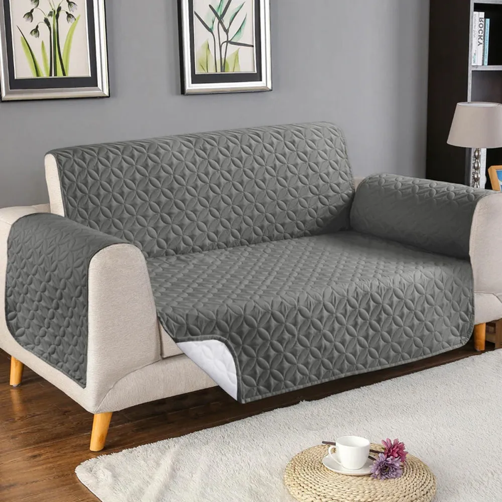 Ultrasonic Quilted Sofa Cover In Grey Color