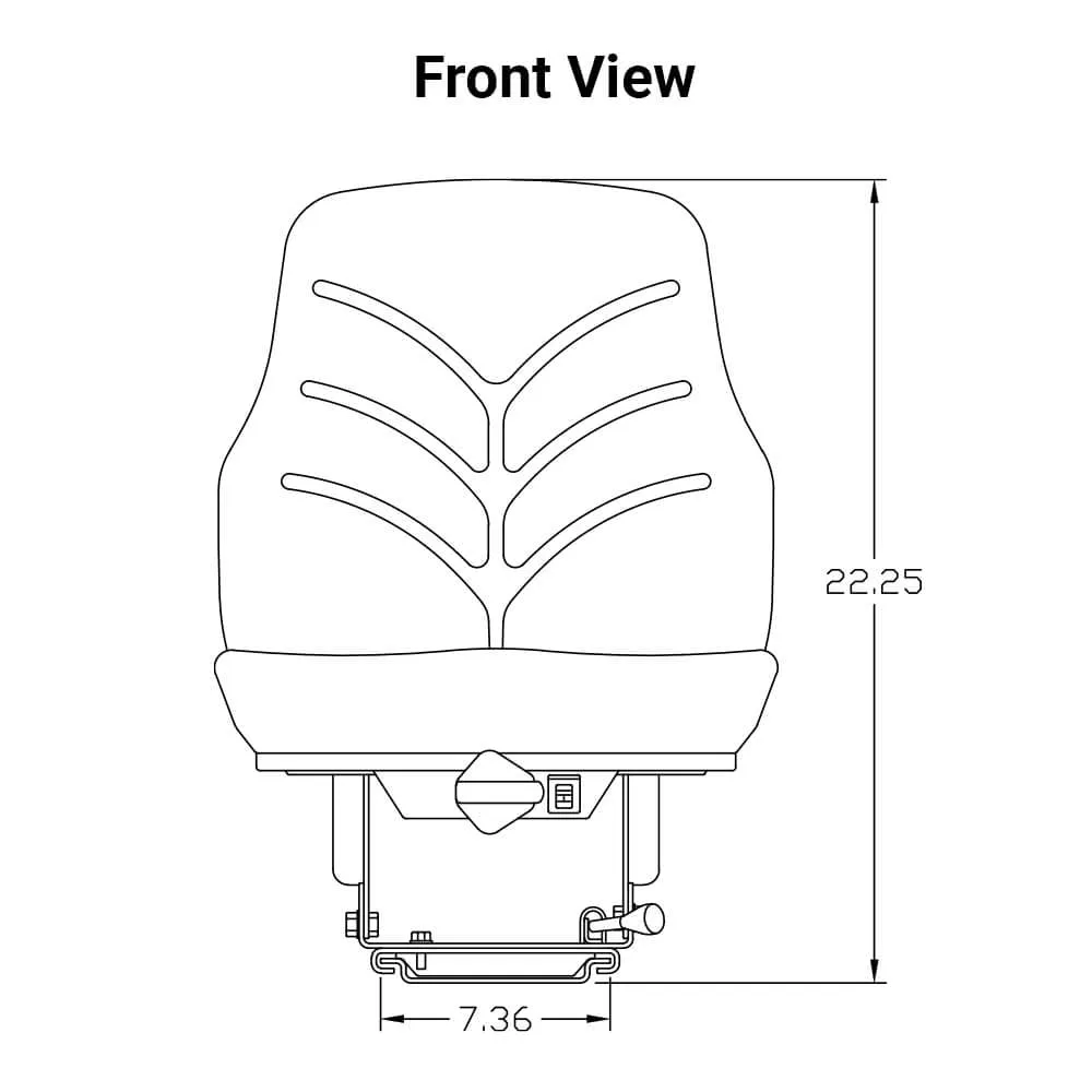 Uni Pro | KM 117 Utility Suspension Seat | Black Vinyl (7734.KMM)