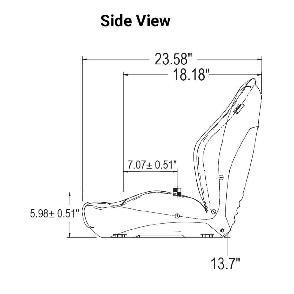 Uni Pro | KM 129 Bucket Seat | Cut and Sew Black Vinyl (8595.KMM)