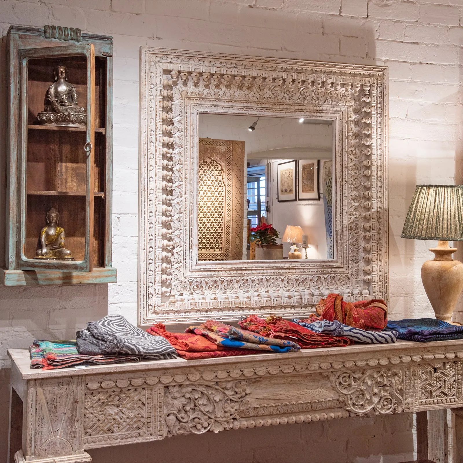 White Console Table Made From Reclaimed Teak