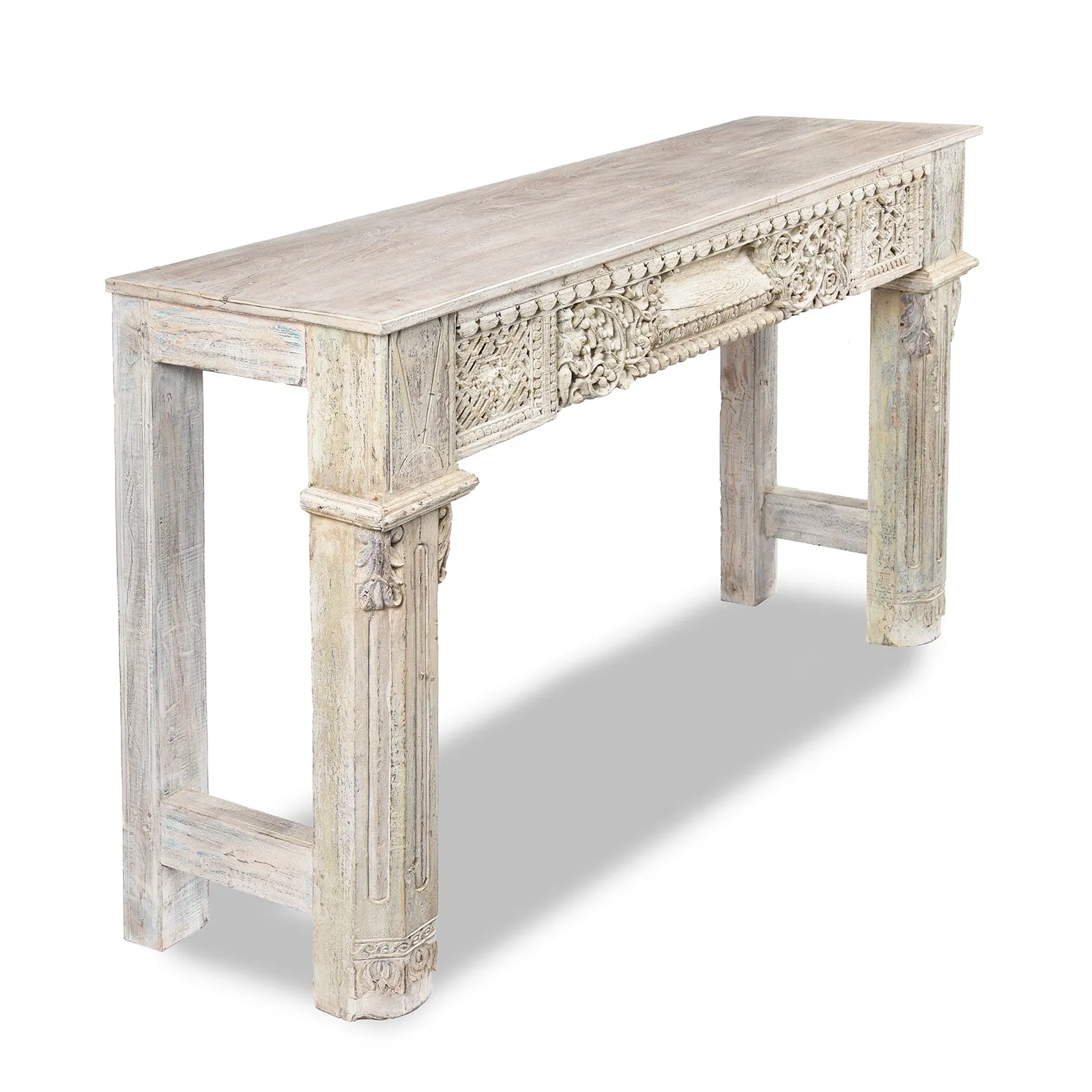 White Console Table Made From Reclaimed Teak