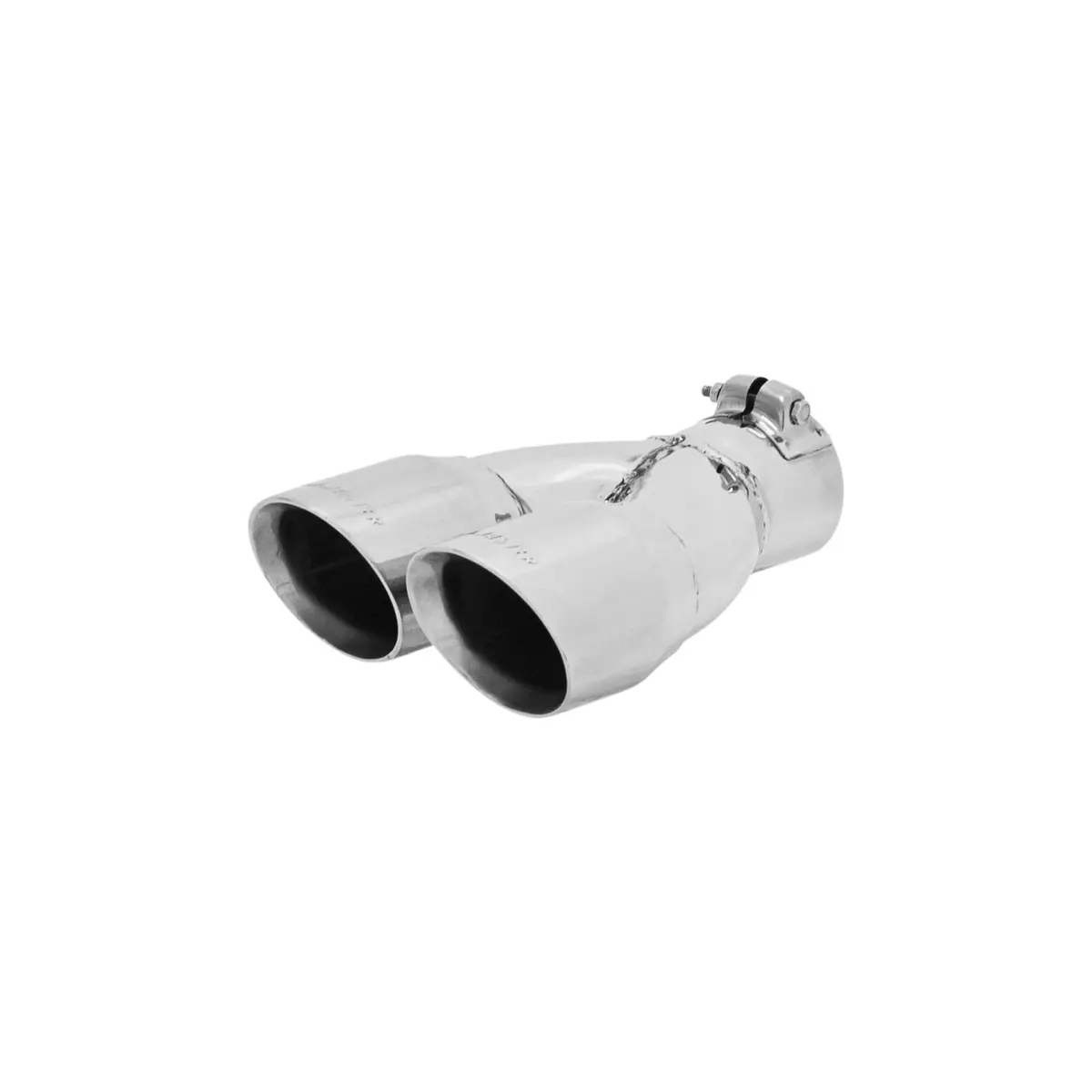 Exhaust Tip - 3.00 In. Dual Angle Cut Polished Ss Fits 2.50 In. Tubing -Clamp On 1