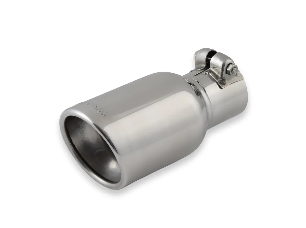 Exhaust Tip - 3.50 In. Rolled Angle Polished Ss Fits 2.25 In. Tubing - Clamp On 1