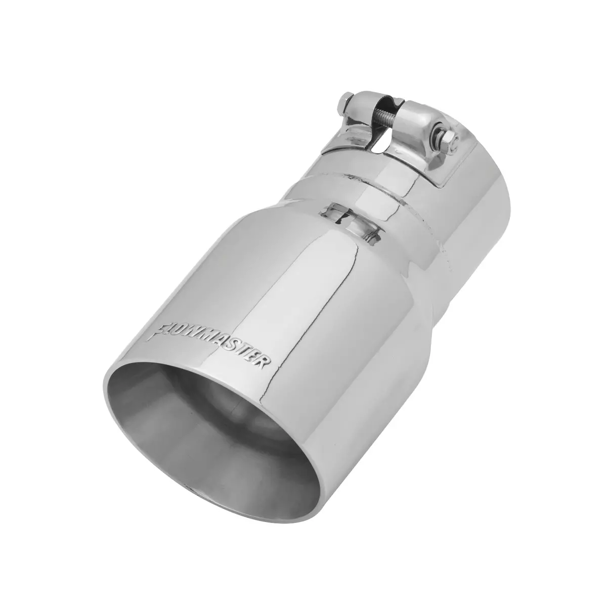 Exhaust Tip - 4.00 In. Angle Cut Polished Ss Fits 3.00 In. Tubing - Clamp On 1