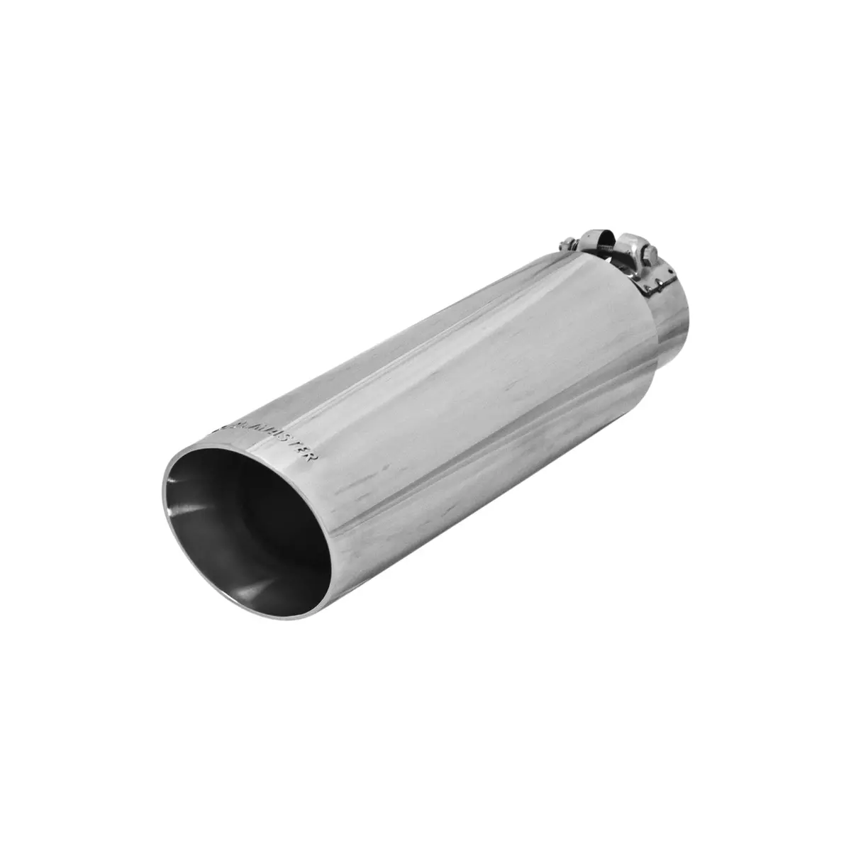 Exhaust Tip - 3.50 In. Angle Cut Polished Ss Fits 2.50 In. Tubing - Clamp On 1