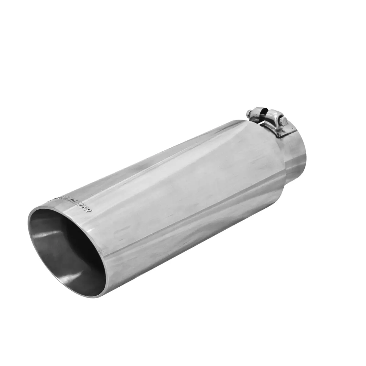 Exhaust Tip - 4.00 In. Angle Cut Polished Ss Fits 3.00 In. Tubing - Clamp On 1