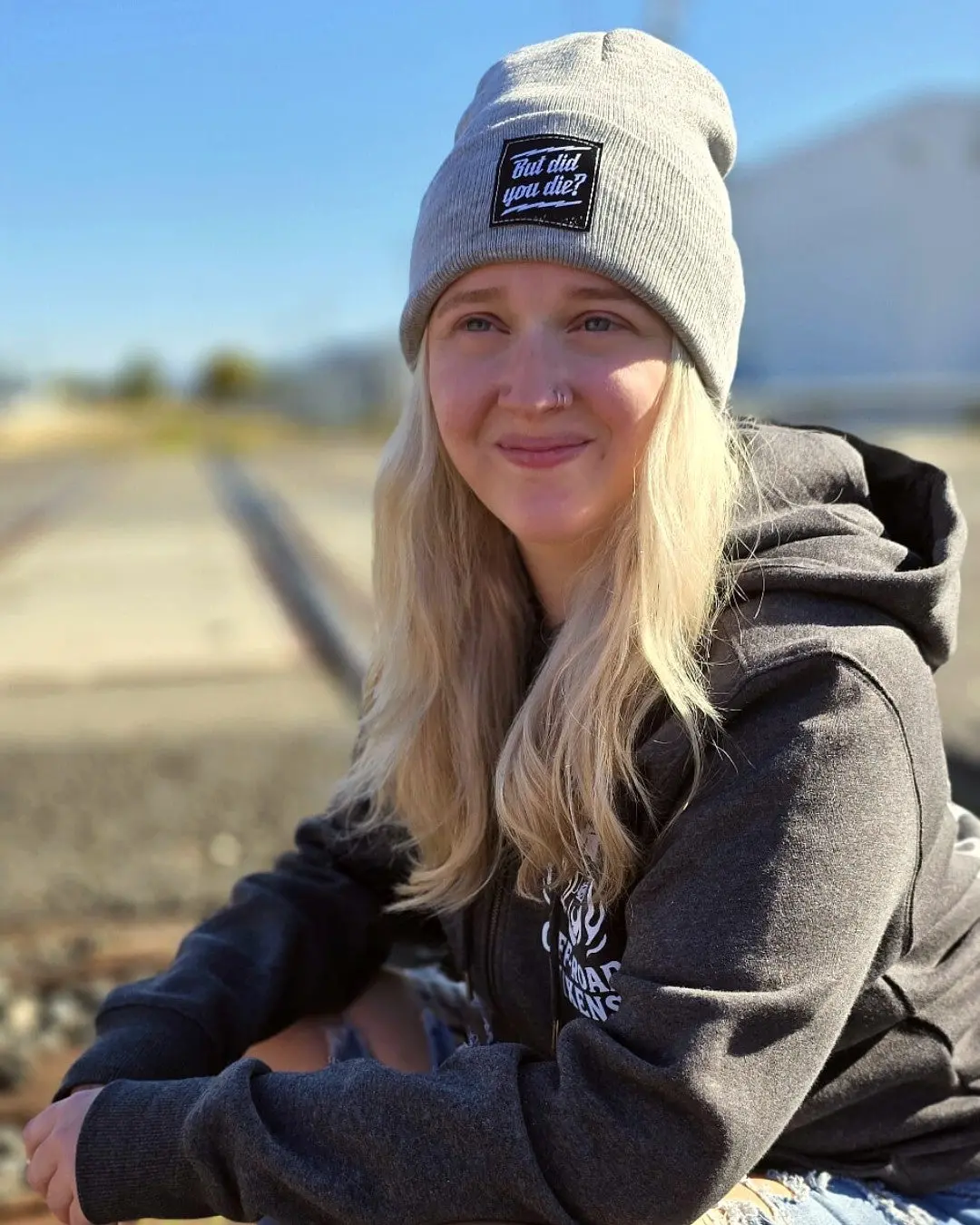 But Did You Die? Beanie - Heather Gray 1