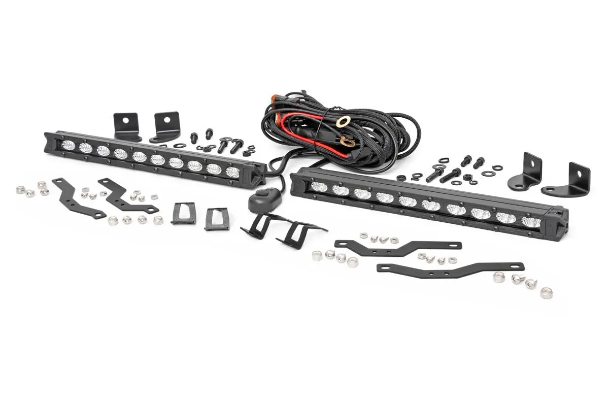 Led Light Kit - Grille Mount - 10" Black Slimline Pair - Ford F-150 (18-20) 1