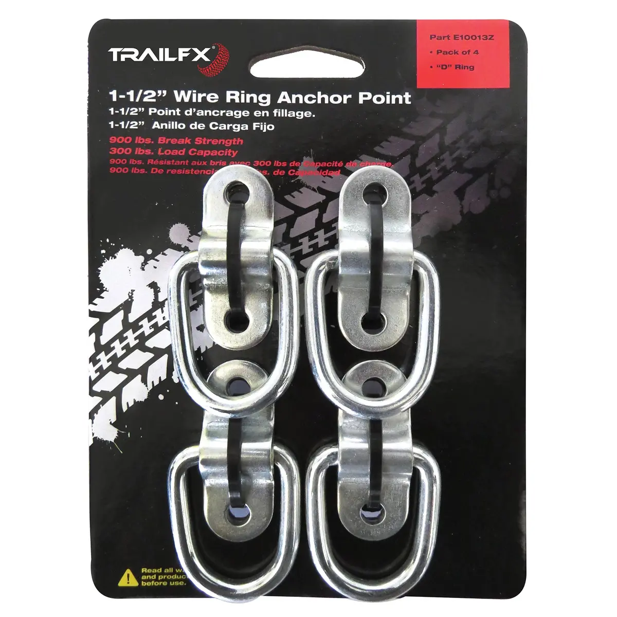 Bolt-On/ Weld-On Mount 1-1/2 Inch Ring 300 Pound Capacity Zinc Pack Of 4 1