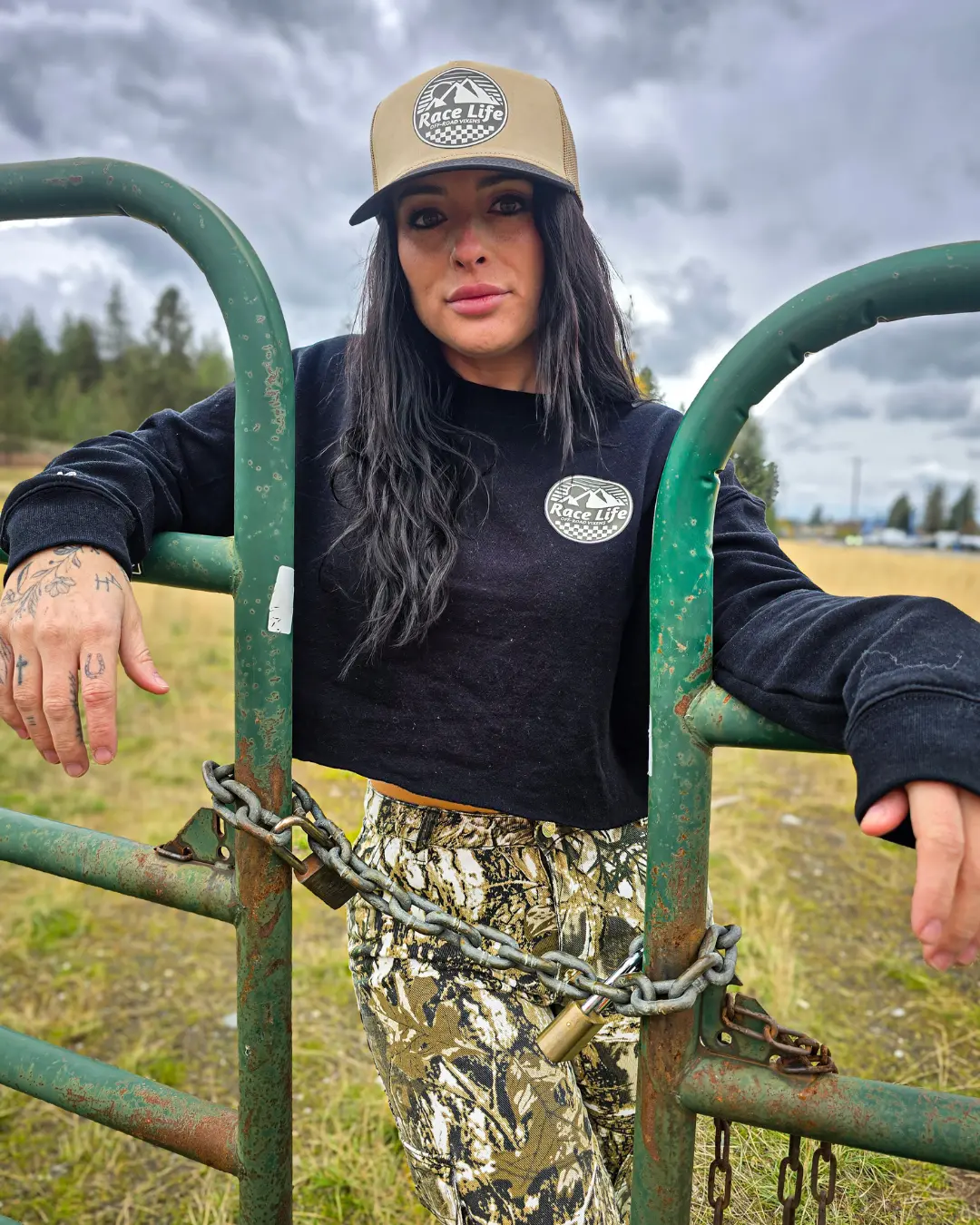 Race Life Cropped Pullover Sweatshirt 1