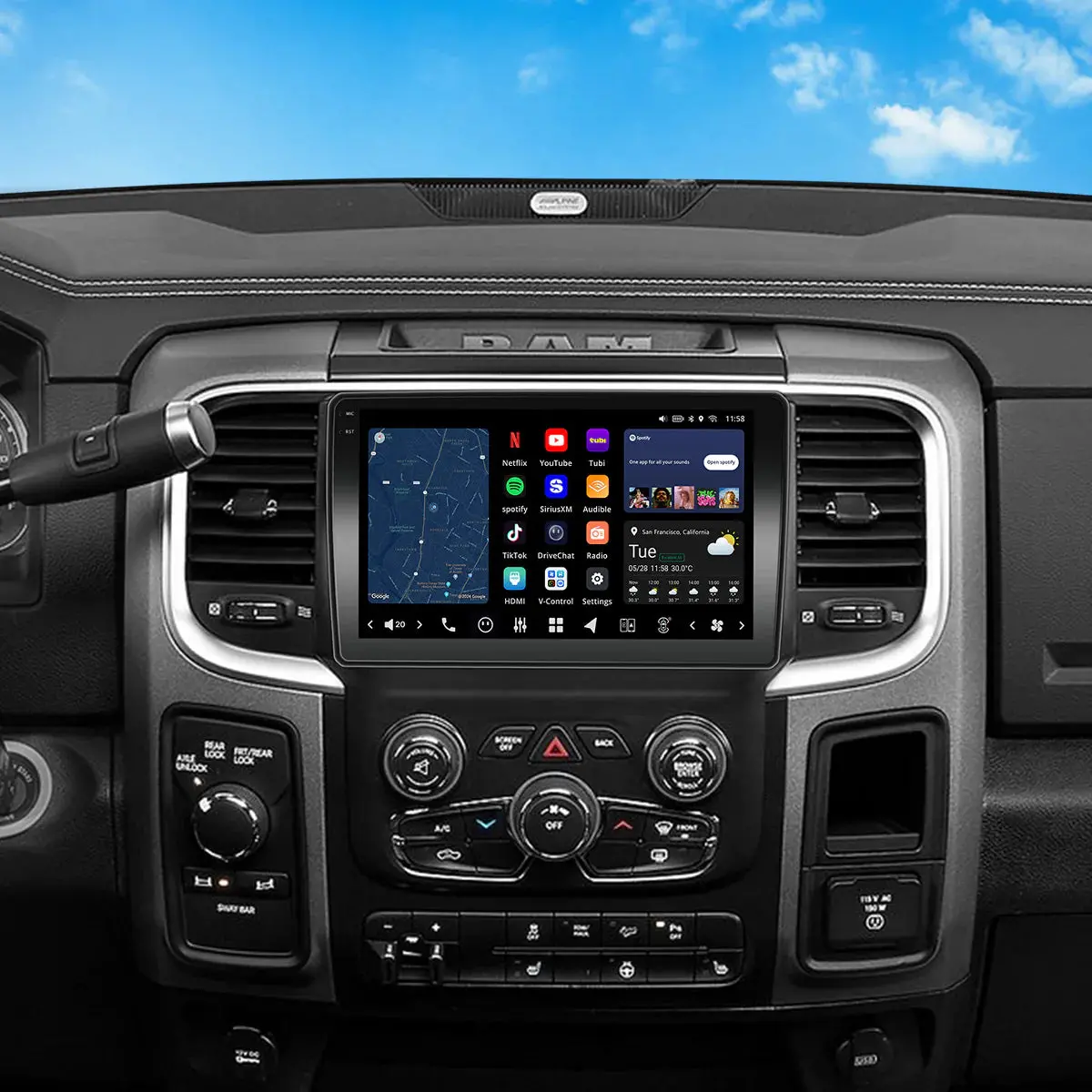 9” Custom-Fit Car Stereo For Dodge Ram Auto Ac 2013-2018 1
