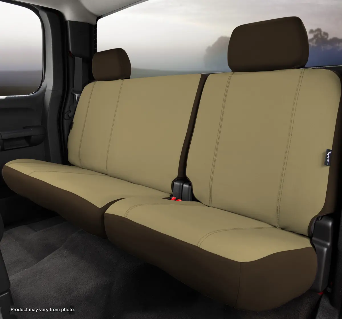 Sp80 Series - Seat Protector Poly-Cotton Custom Fit Rear Seat Cover - Taupe 1