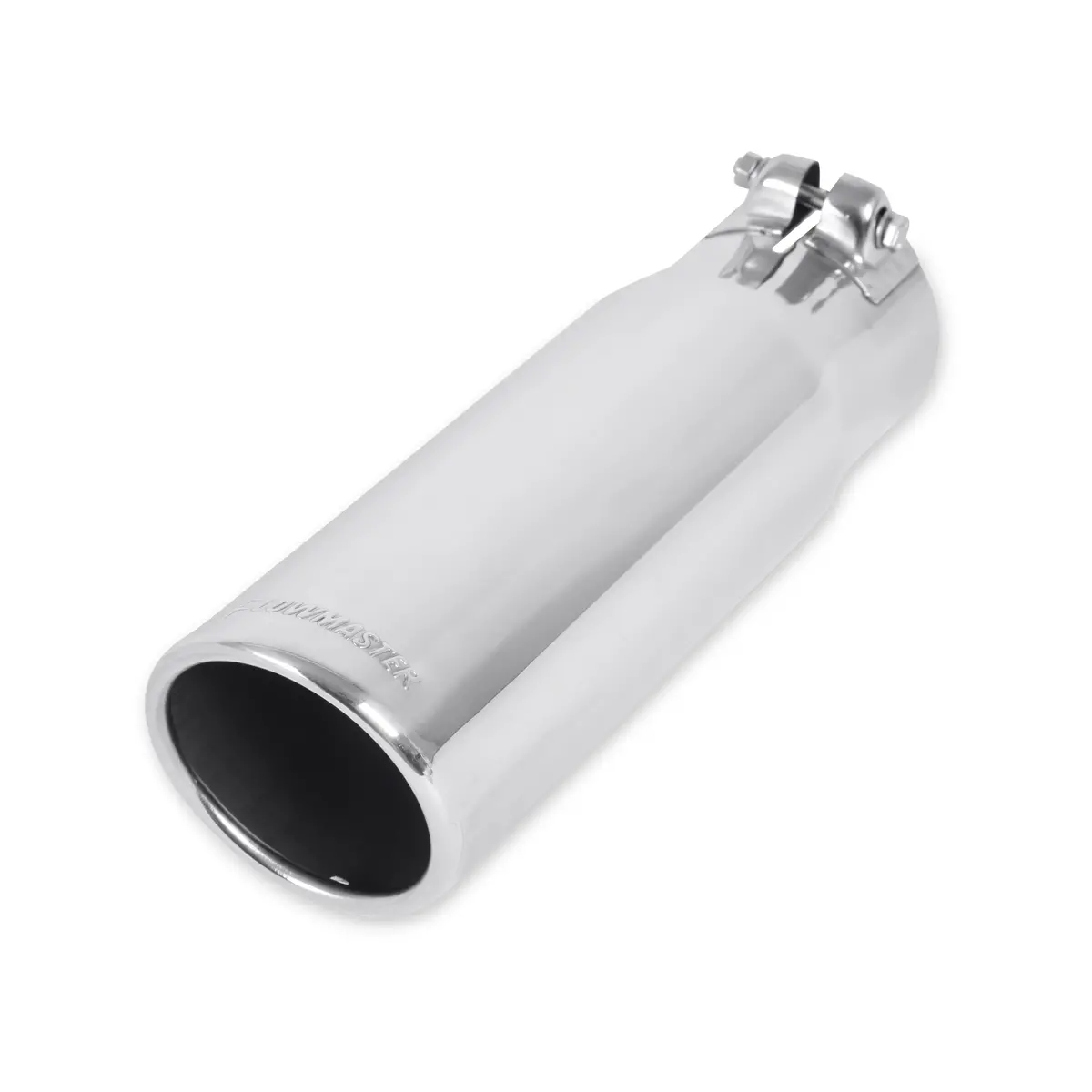 Exhaust Tip - 3.50 In. Rolled Angle Polished Ss Fits 3.00 In. Tubing - Clamp On 1