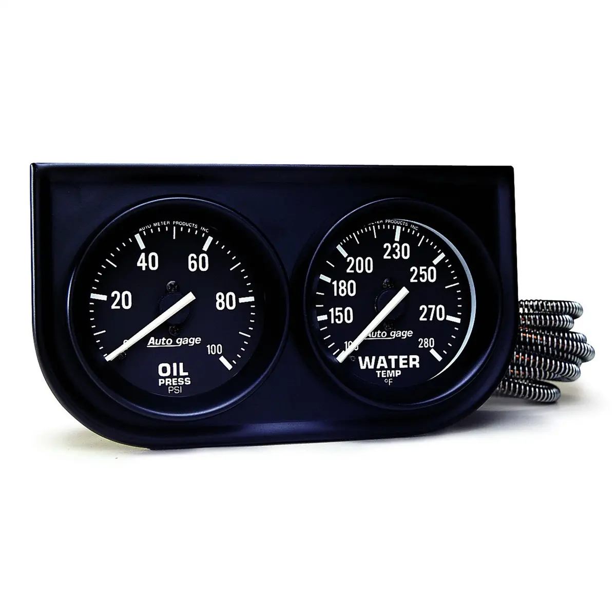 Gauge Console, Oilp/Wtmp, 2", 100Psi/280?F, Blk Dial, Blk Bzl, Autogage 1