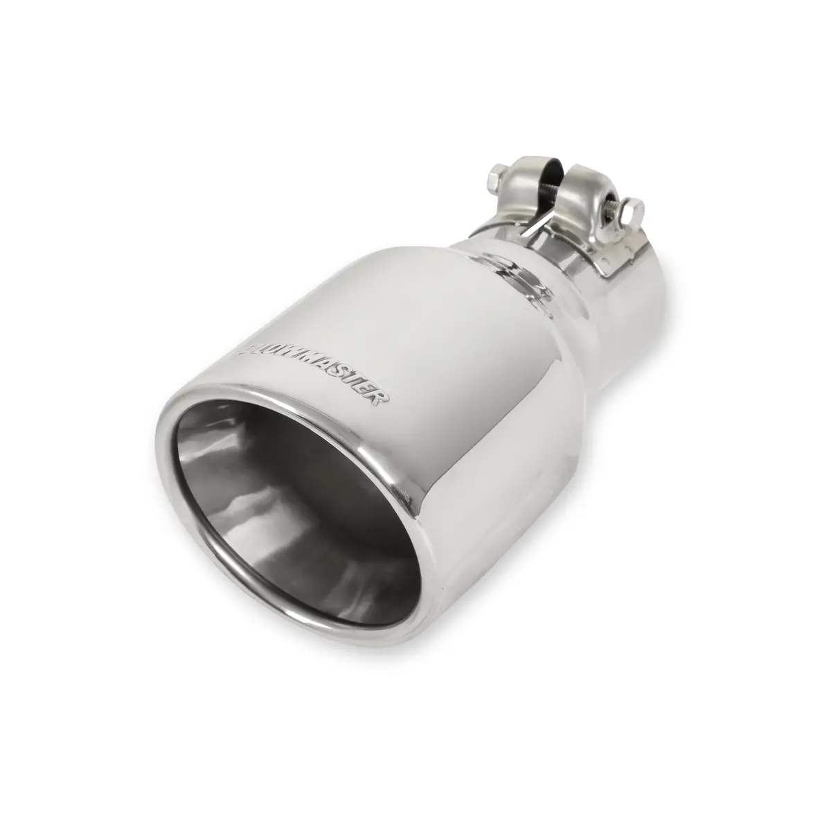 Exhaust Tip - 4.00 In. Rolled Angle Polished Ss Fits 2.50 In. Tubing - Clamp On 1