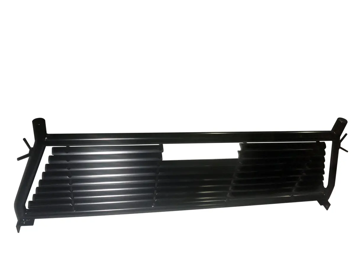 Round Tube Louver Without Rear Cab Window Cut Out Powder Coated Black Steel 1