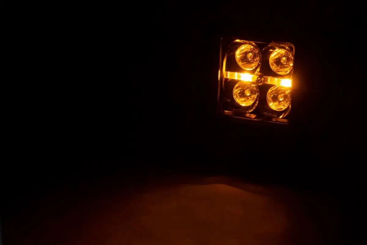 2 Inch Black Series Led Light Pods - Spot - Square -  Amber Drl 1
