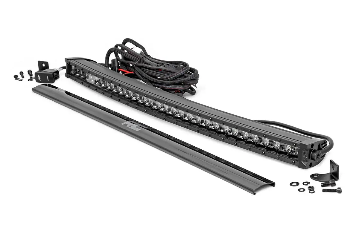 30 Inch Black Series Led Light Bar - Curved - Single Row - Cool White Drl 1