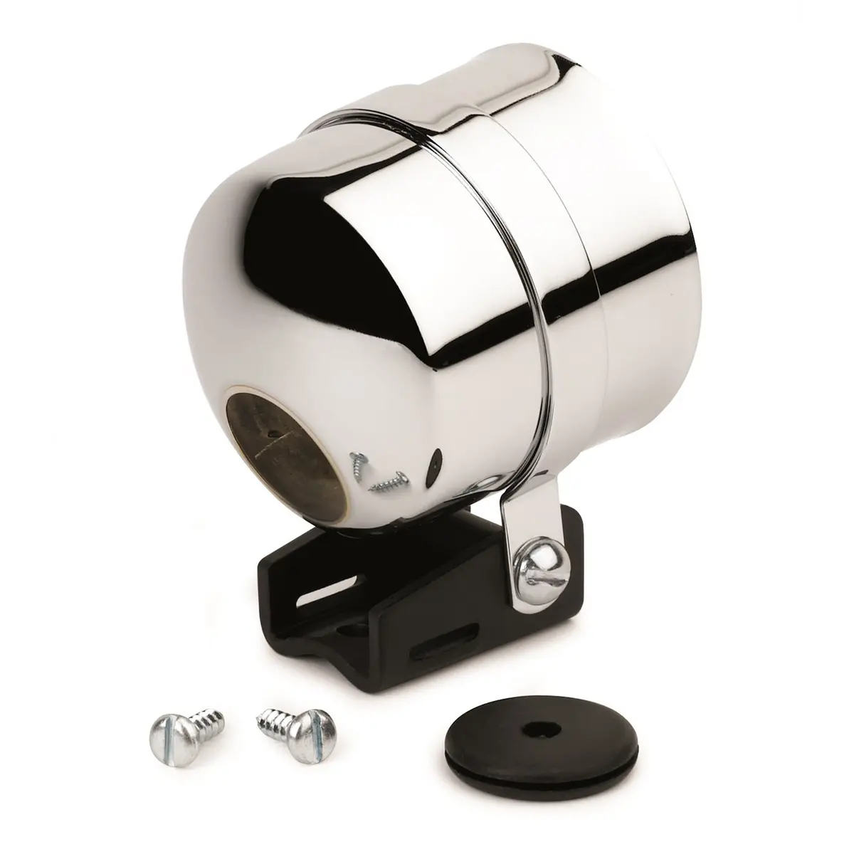 Chrome Plated Steel Cup, Mounting Strap, And Black Aluminum Base 1