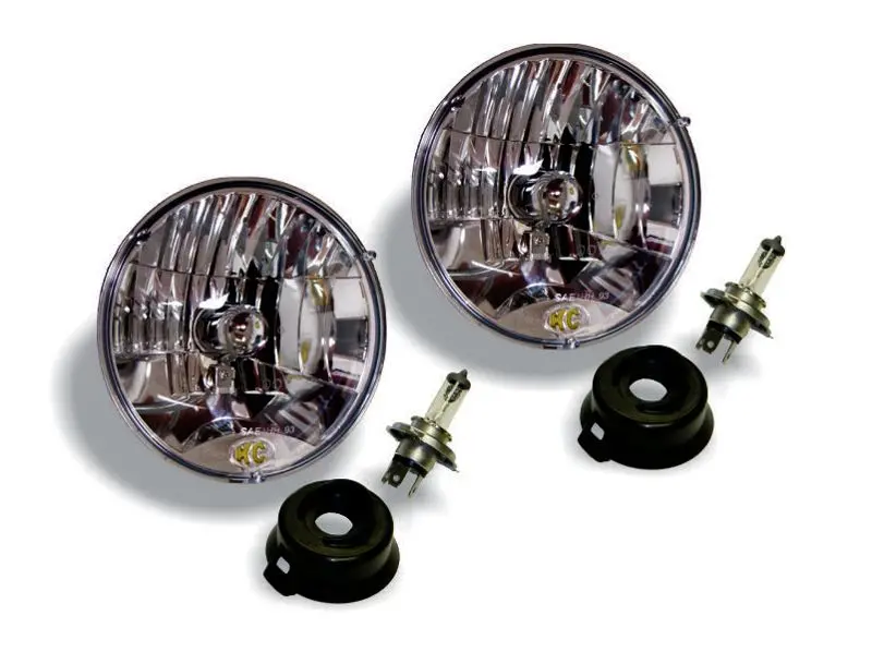 Kc Headlight H4 Halogen 7In Dot 2-Light 1997-2006 Jeep Wrangler Tj 1