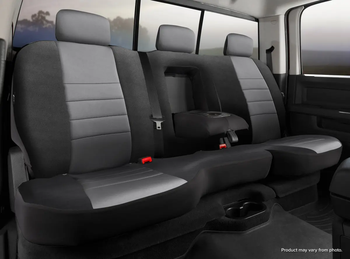 Np90 Series - Neoprene Custom Fit Rear Seat Cover- Black/Gray Center Panel 1