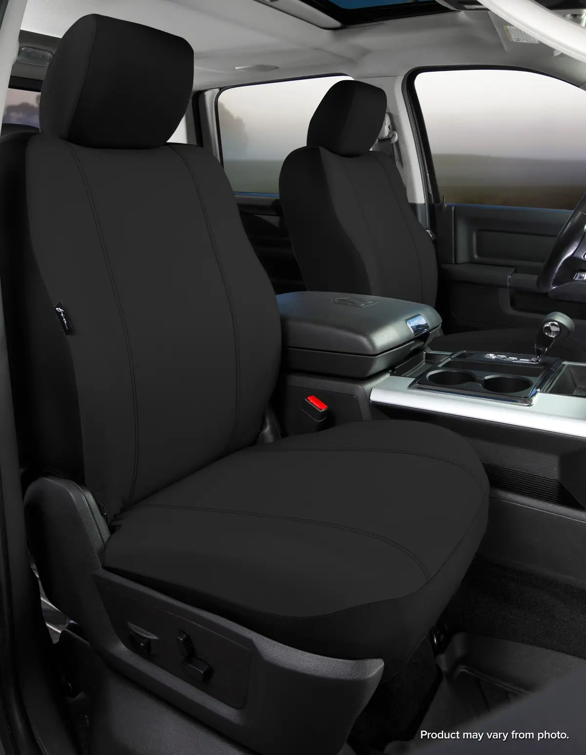 Sp80 Series - Seat Protector Poly-Cotton Custom Fit Front Seat Cover - Black 1
