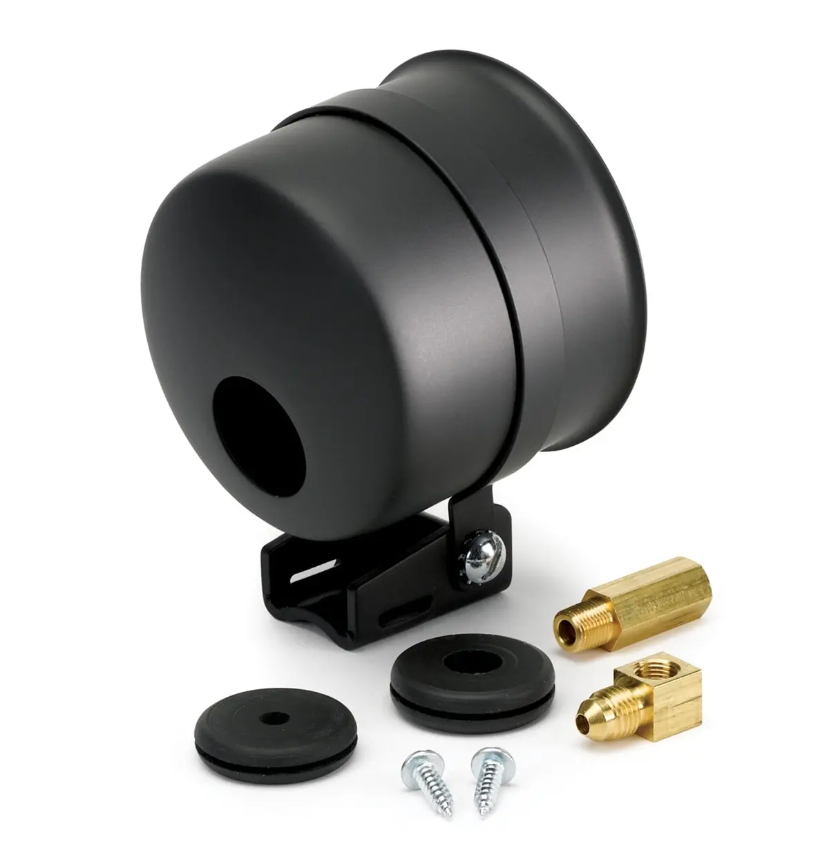 Black Powder Coated Steel Cup, Mounting Strap, And Black Aluminum Base 1