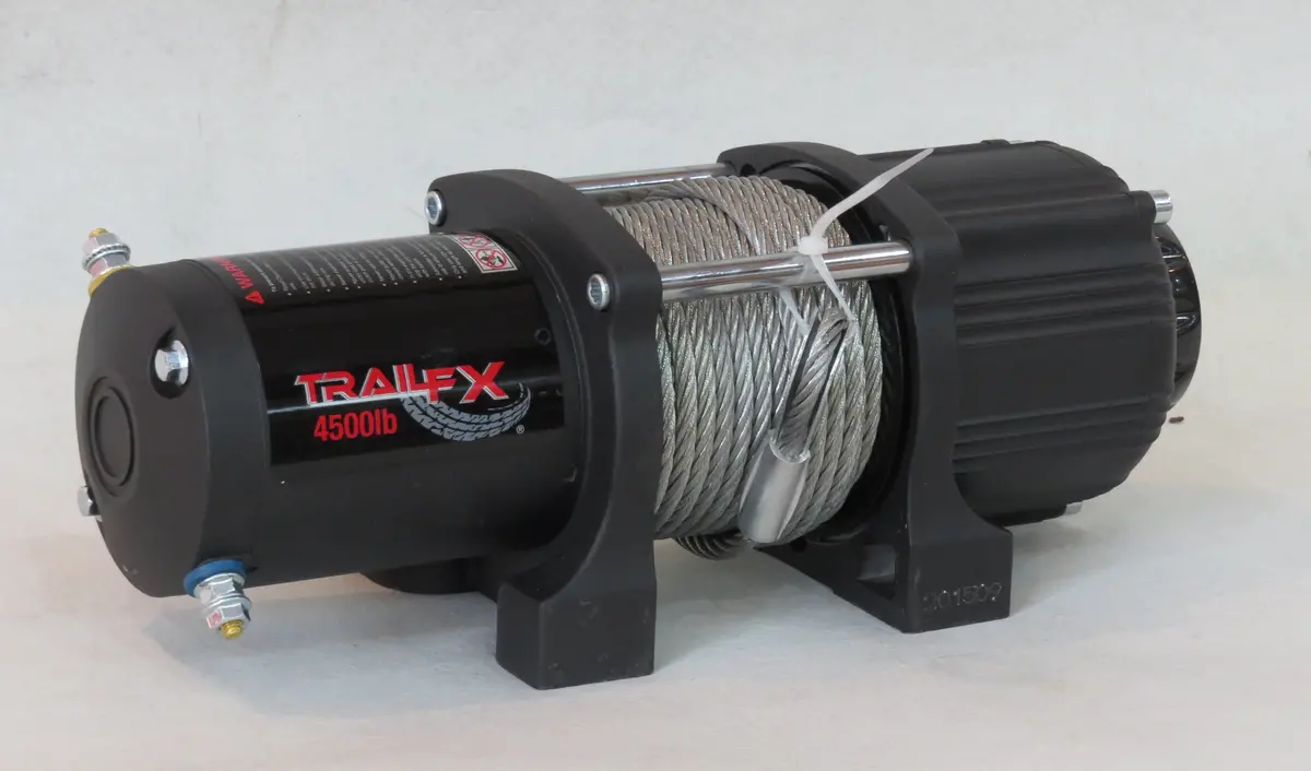Atv/Utv Mounted 250A 4500 Lb Cap 13/64 X 40 Ft Steel Cable 4-Way Roller Fairlead 1