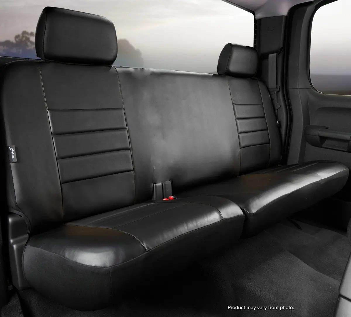 Sl60 Series - Leatherlite Simulated Leather Custom Fit Rear Seat Cover- Black 1