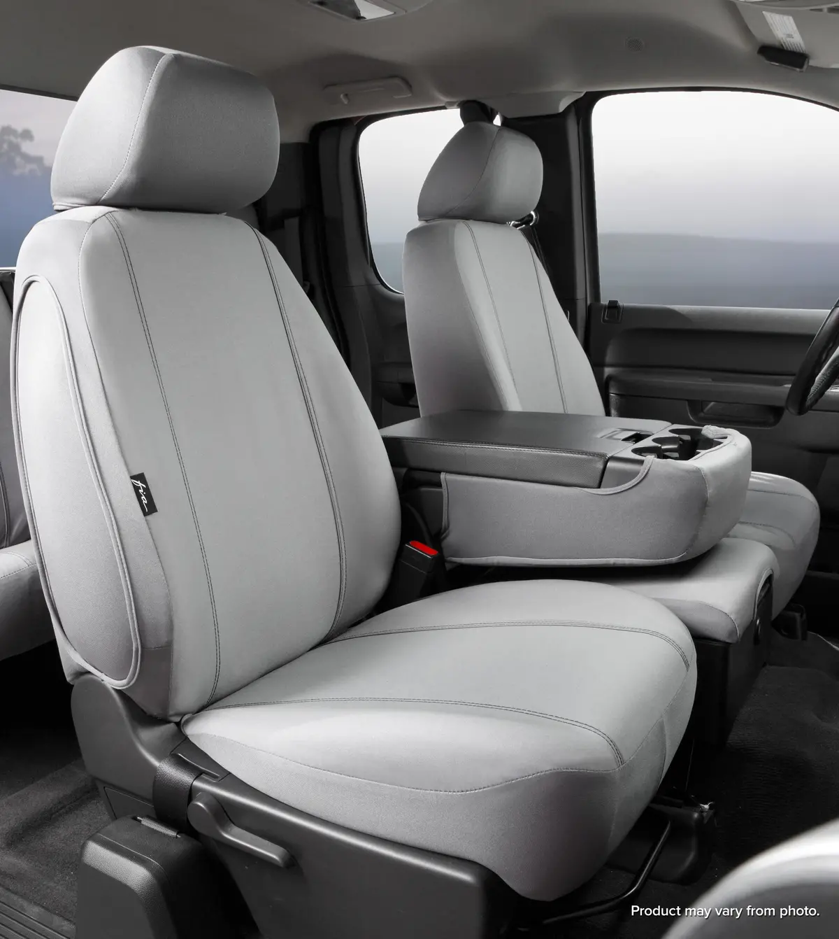 Sp80 Series - Seat Protector Poly-Cotton Custom Fit Front Seat Cover - Gray 1
