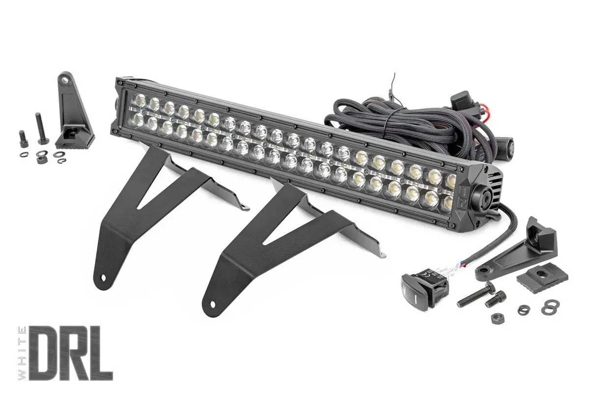 Led Light Kit - Bumper Mount - 20" Black Dual Row - White Drl - Ram 1500 (19-24) 1