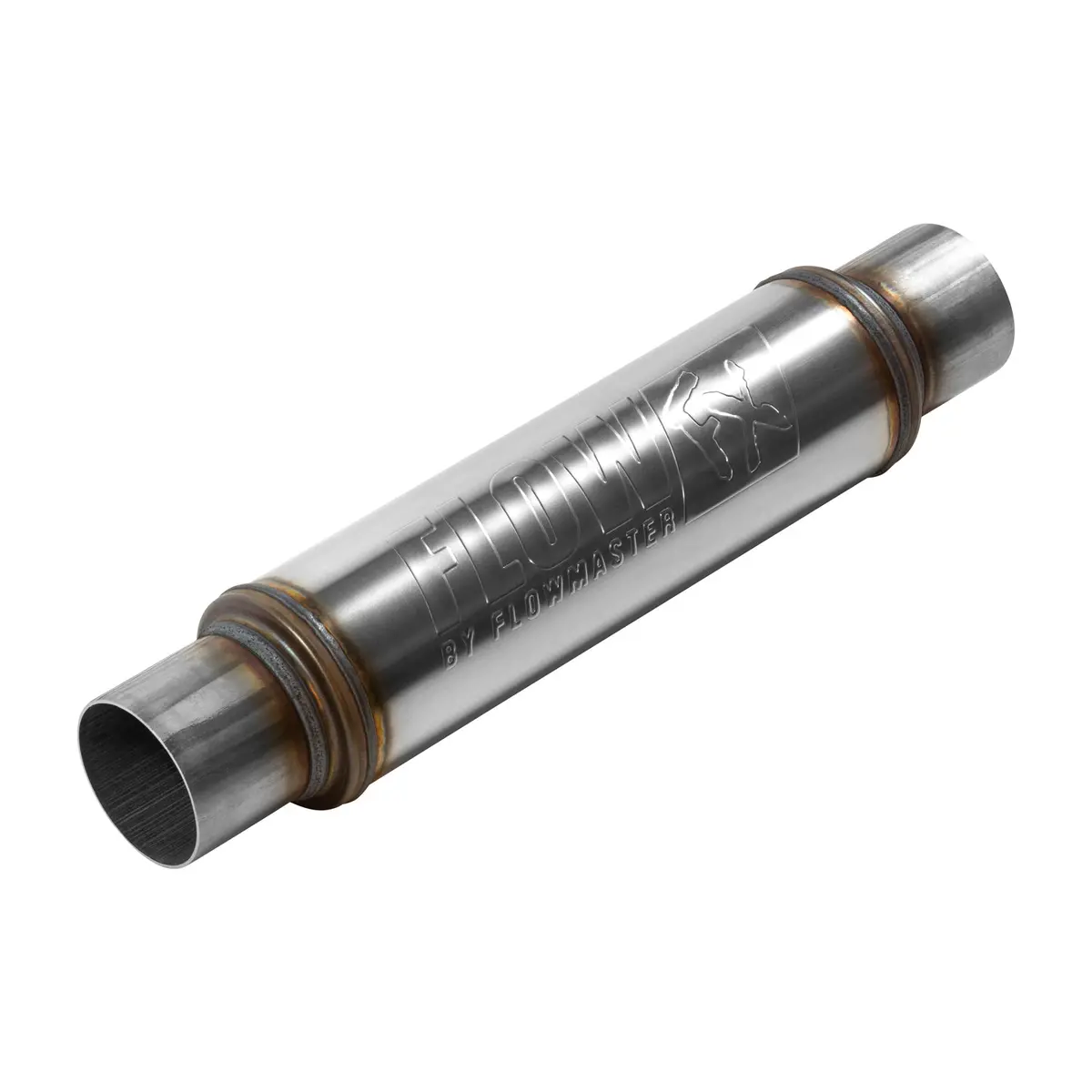 Flow Fx Muffler - 3.00 In/Out - Round Body - Moderate Sound - Stainless Steel 1