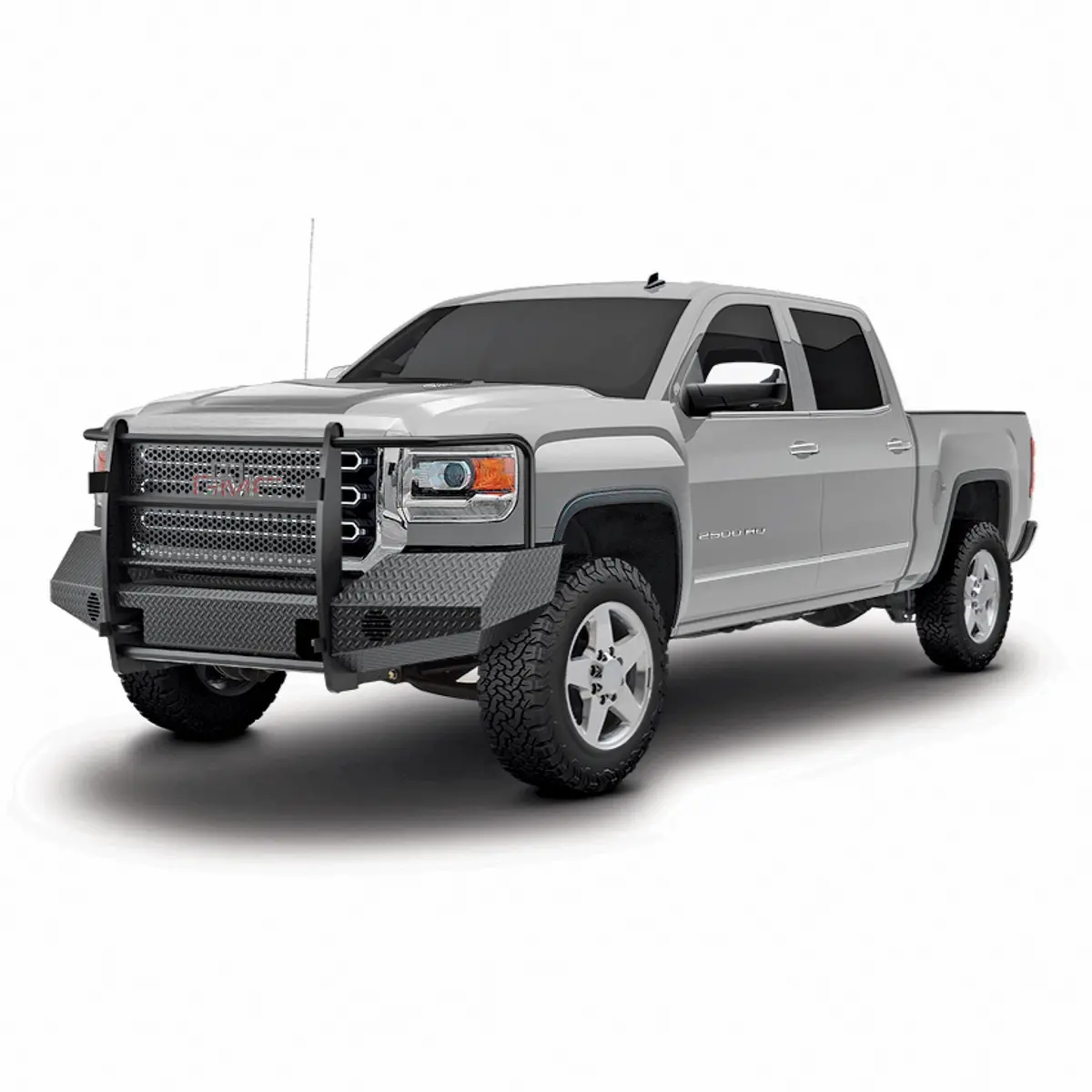 1 Pc Direct Fit W/Grille Guard And Grille Mesh W/Oe Light Cutouts Black Steel 1
