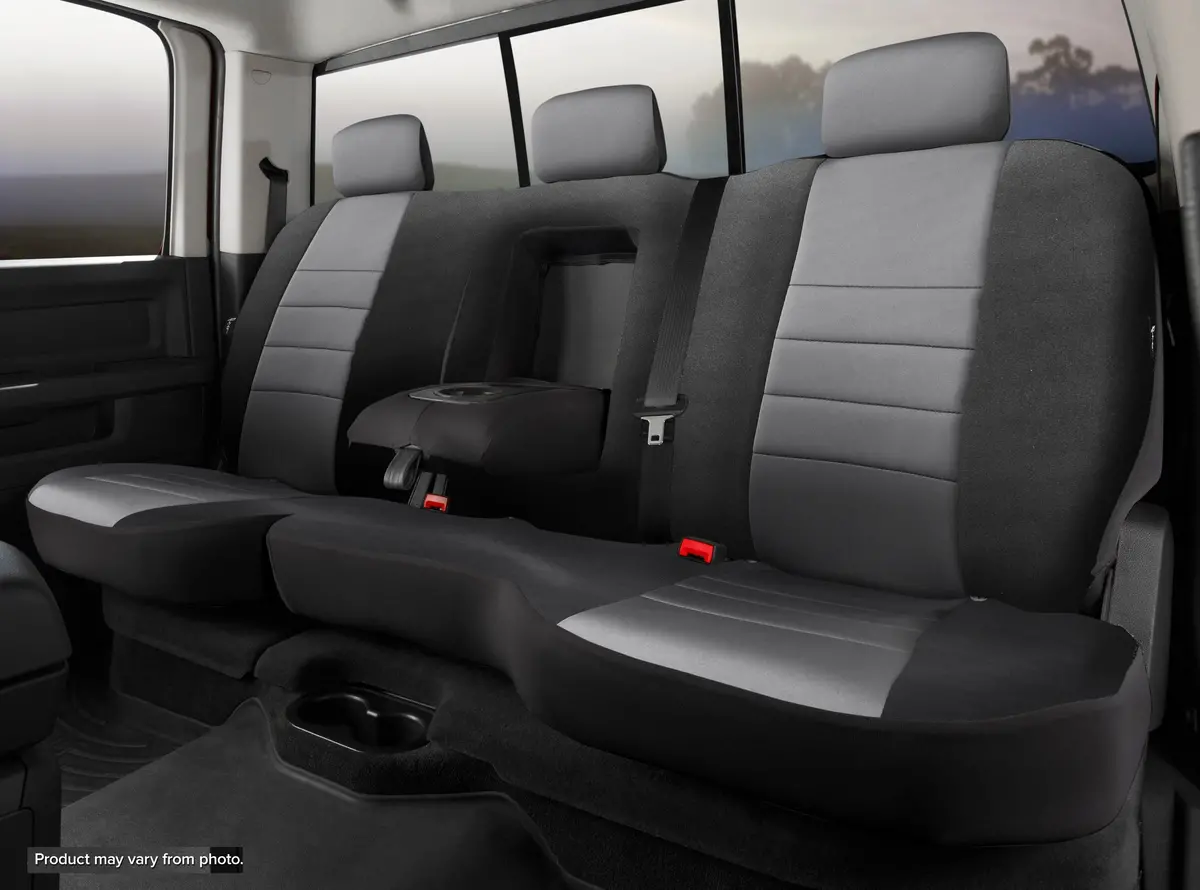 Np90 Series - Neoprene Custom Fit Rear Seat Cover- Black/Gray Center Panel 1