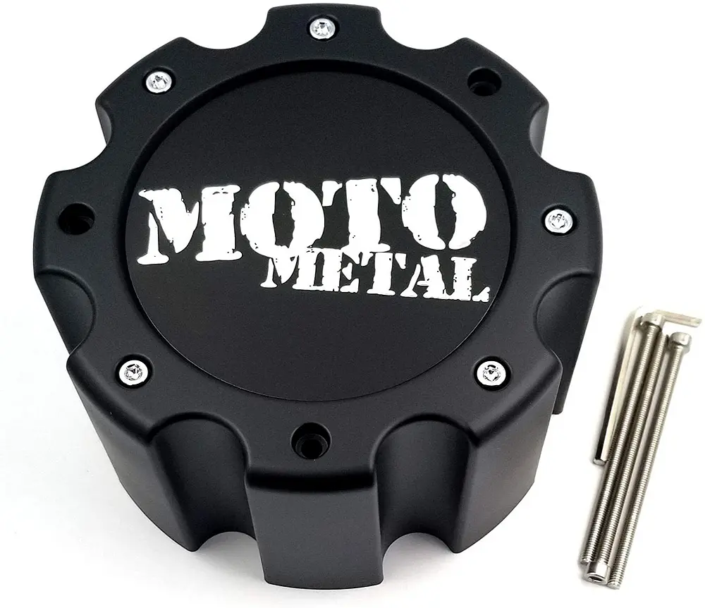 Moto Cap Matte Black 8 Lug - New Logo 1