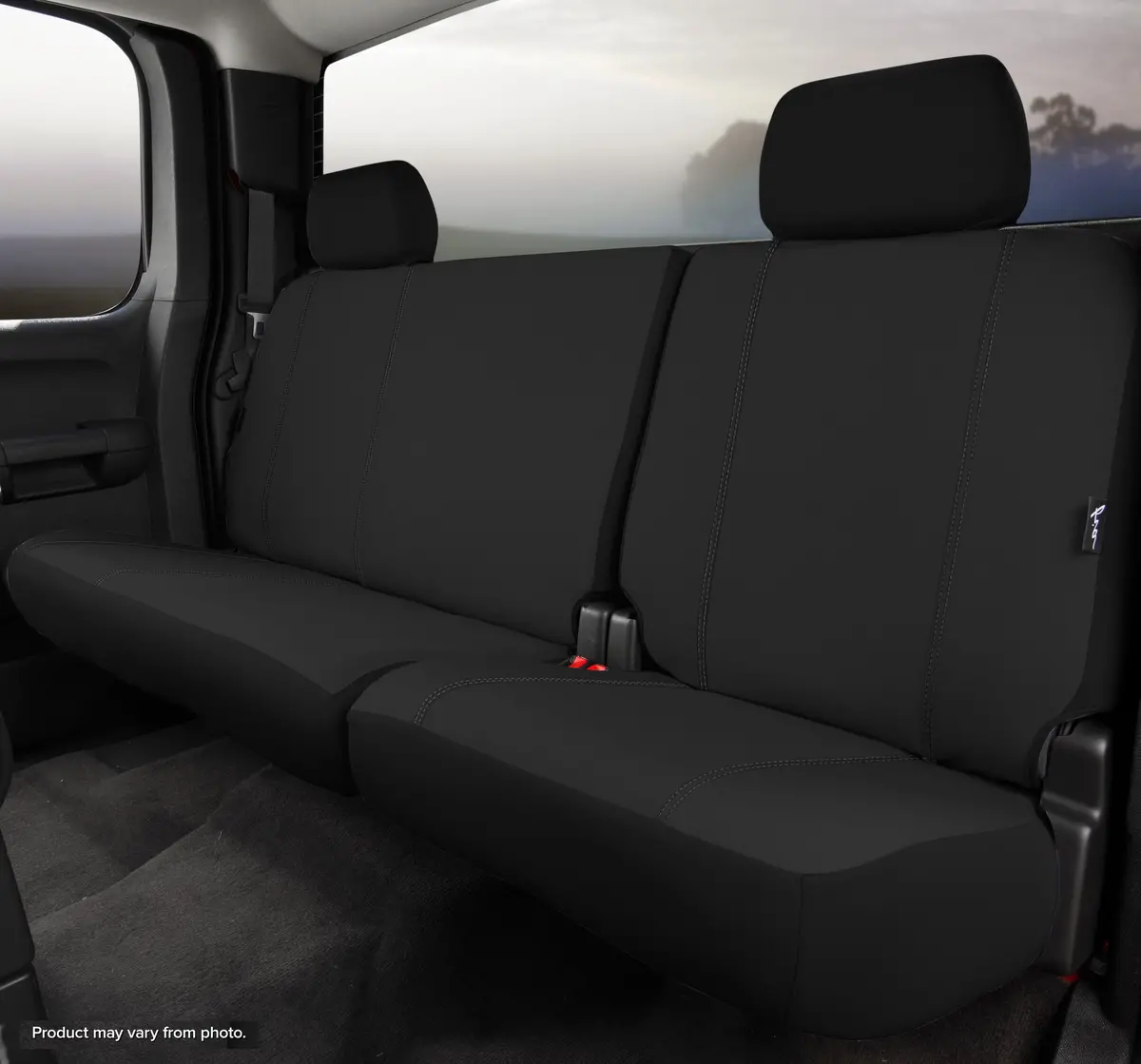 Sp80 Series - Seat Protector Poly-Cotton Custom Fit Rear Seat Cover - Black 1