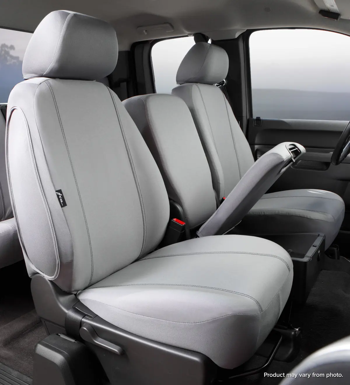 Sp80 Series - Seat Protector Poly-Cotton Custom Fit Front Seat Cover - Gray 1