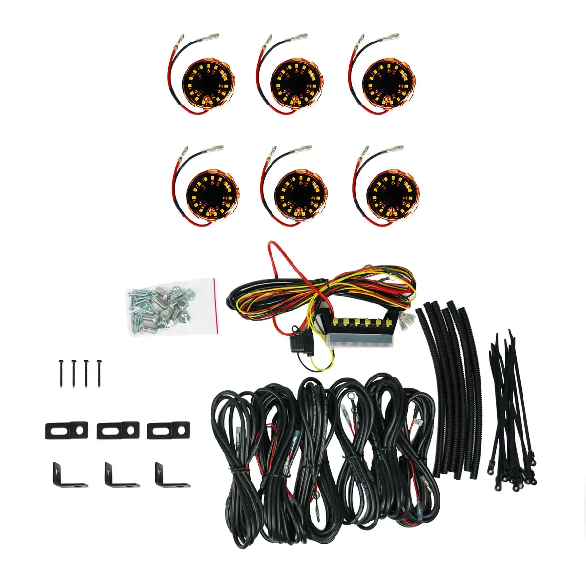 Kc Cyclone V2 Led Rock Light - 6-Light System - Amber - 5W Flood Beam 1